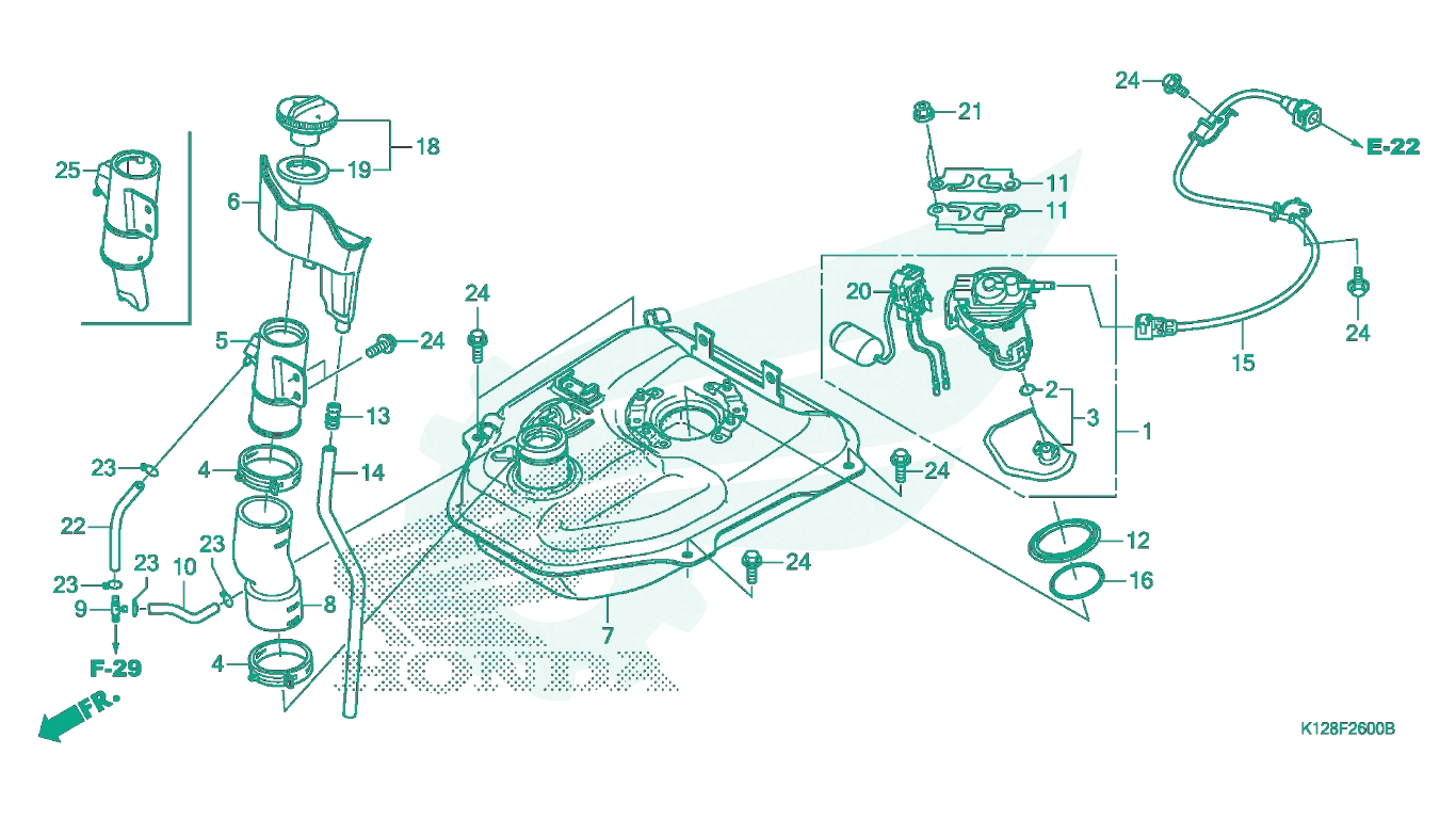 BỘ PHỤ TÙNG F - 26 CATALOGUE BÌNH XĂNG HONDA LEAD 125