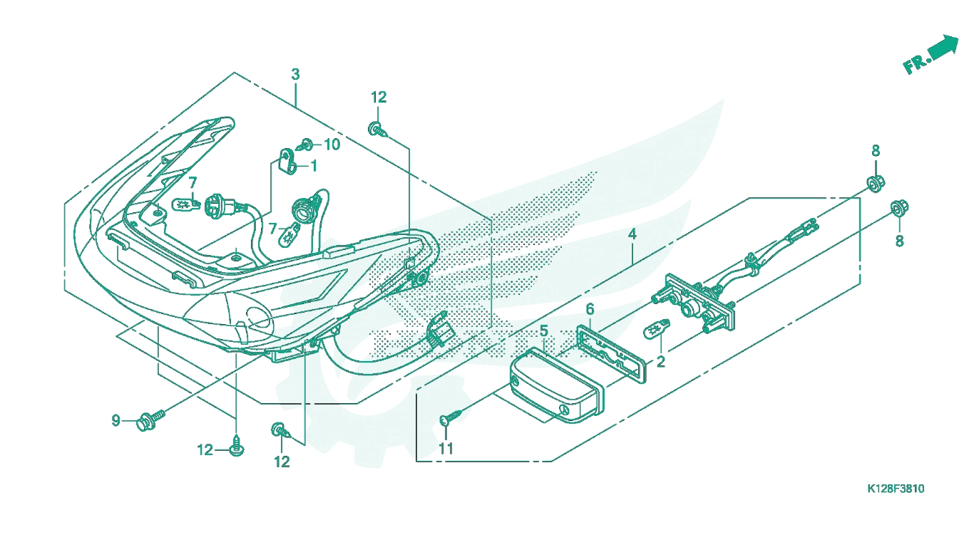 BỘ PHỤ TÙNG F - 38 - 10 CATALOGUE CỤM ĐÈN HẬU HONDA LEAD 125
