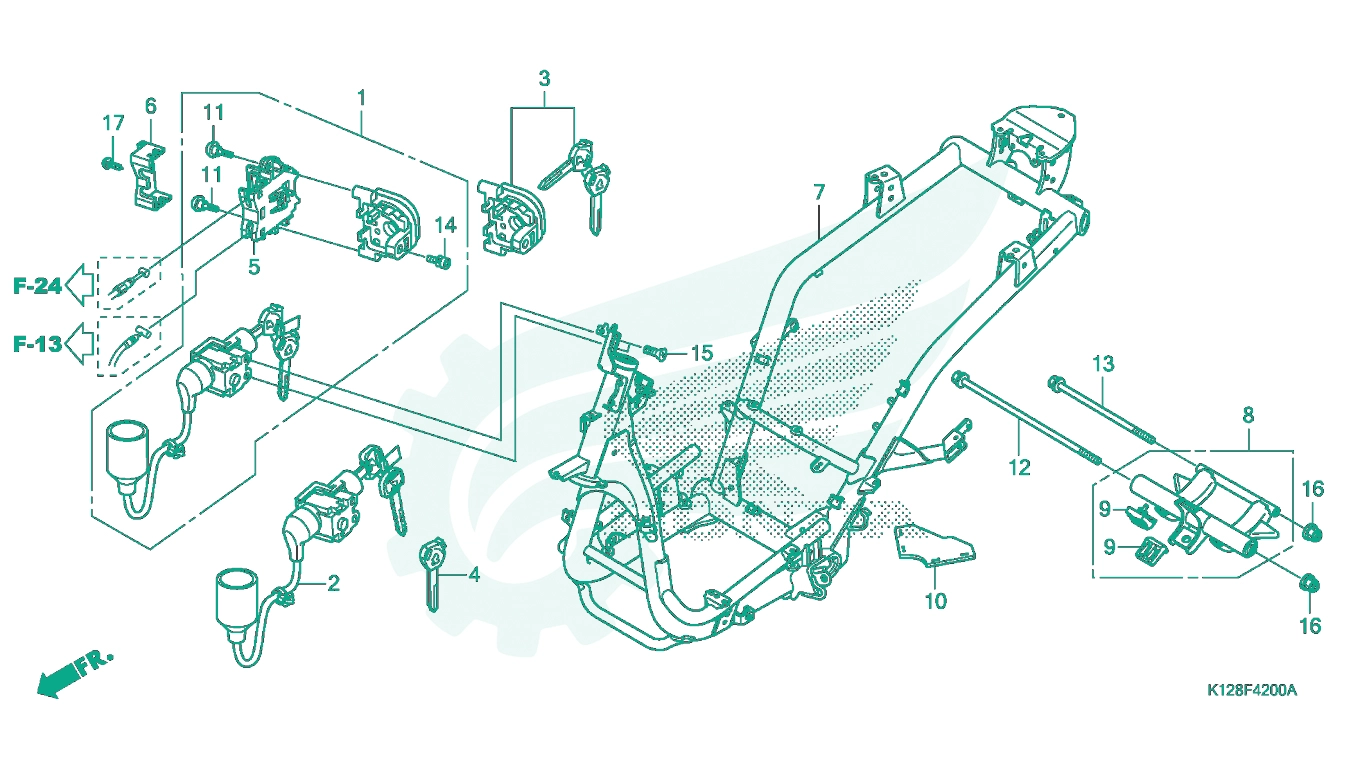 BỘ PHỤ TÙNG F - 42 CATALOGUE KHUNG XE (NHX125D) HONDA LEAD 125