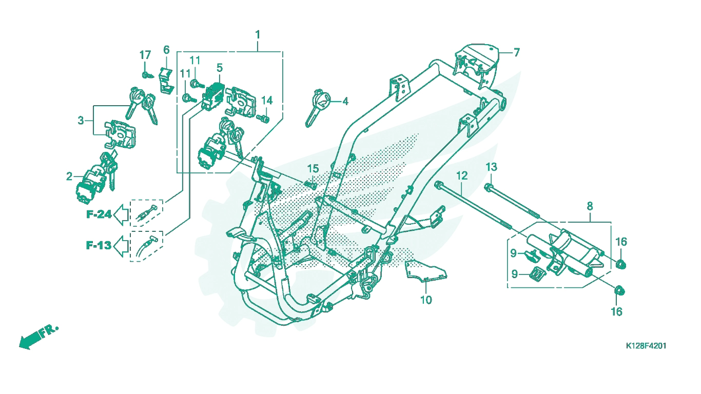 BỘ PHỤ TÙNG F - 42 - 1 CATALOGUE KHUNG XE (NHX125F) HONDA LEAD 125