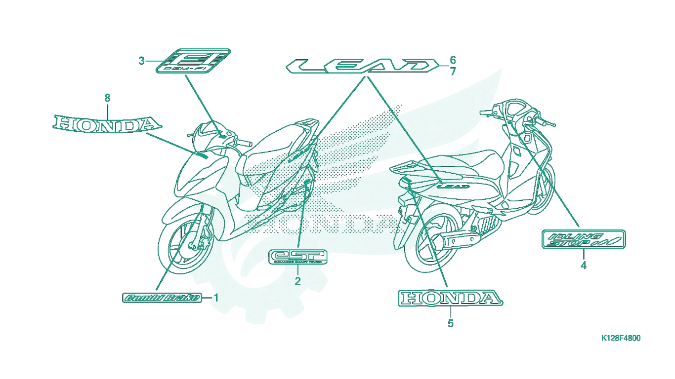 BỘ PHỤ TÙNG F - 48 CATALOGUE TEM - MÁC XE HONDA LEAD 125