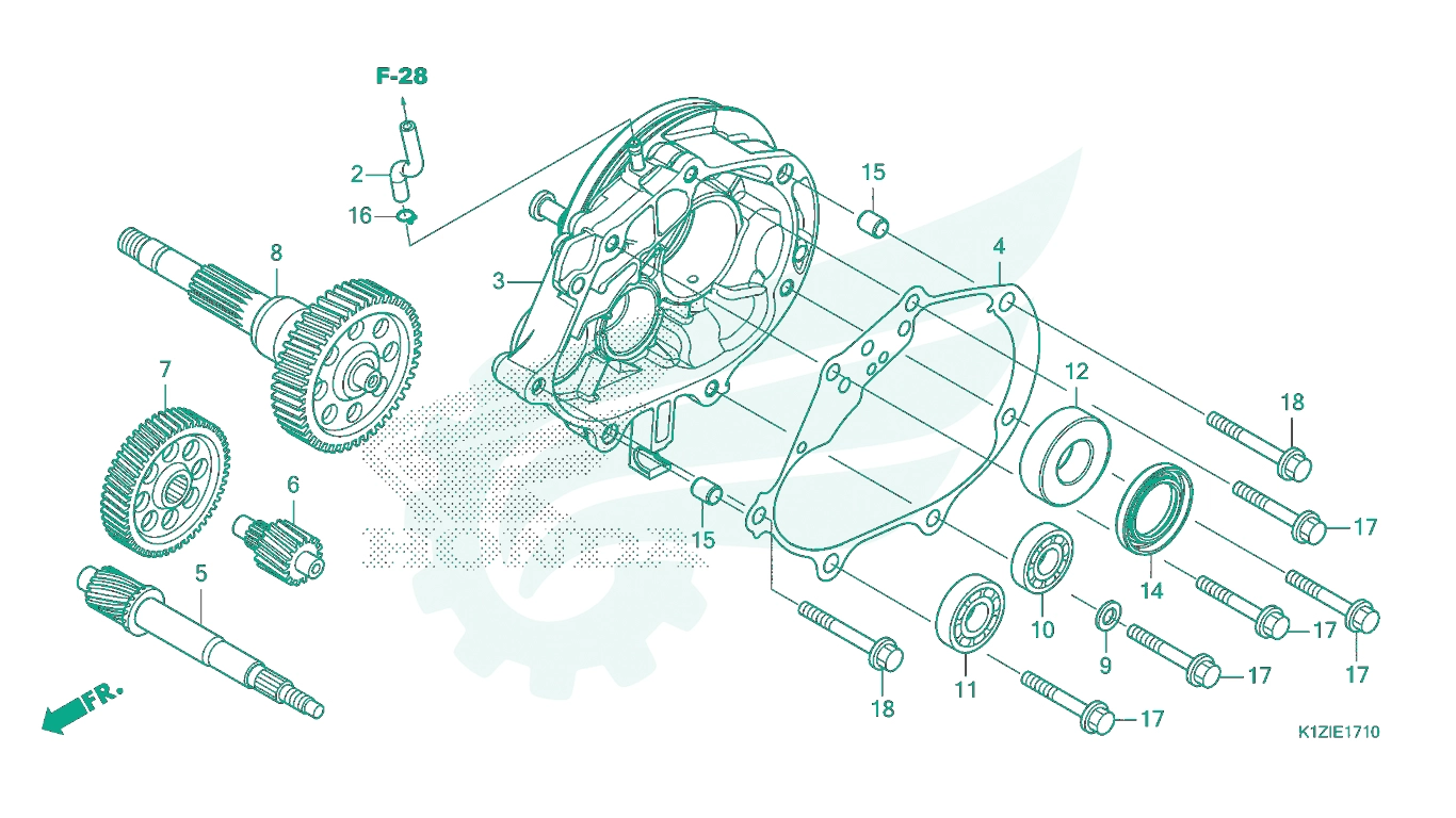 BỘ PHỤ TÙNG E - 17 - 10 CATALOGUE HỘP SỐ (TRUYỀN ĐỘNG) HONDA PCX 160 K1Z (2021+)