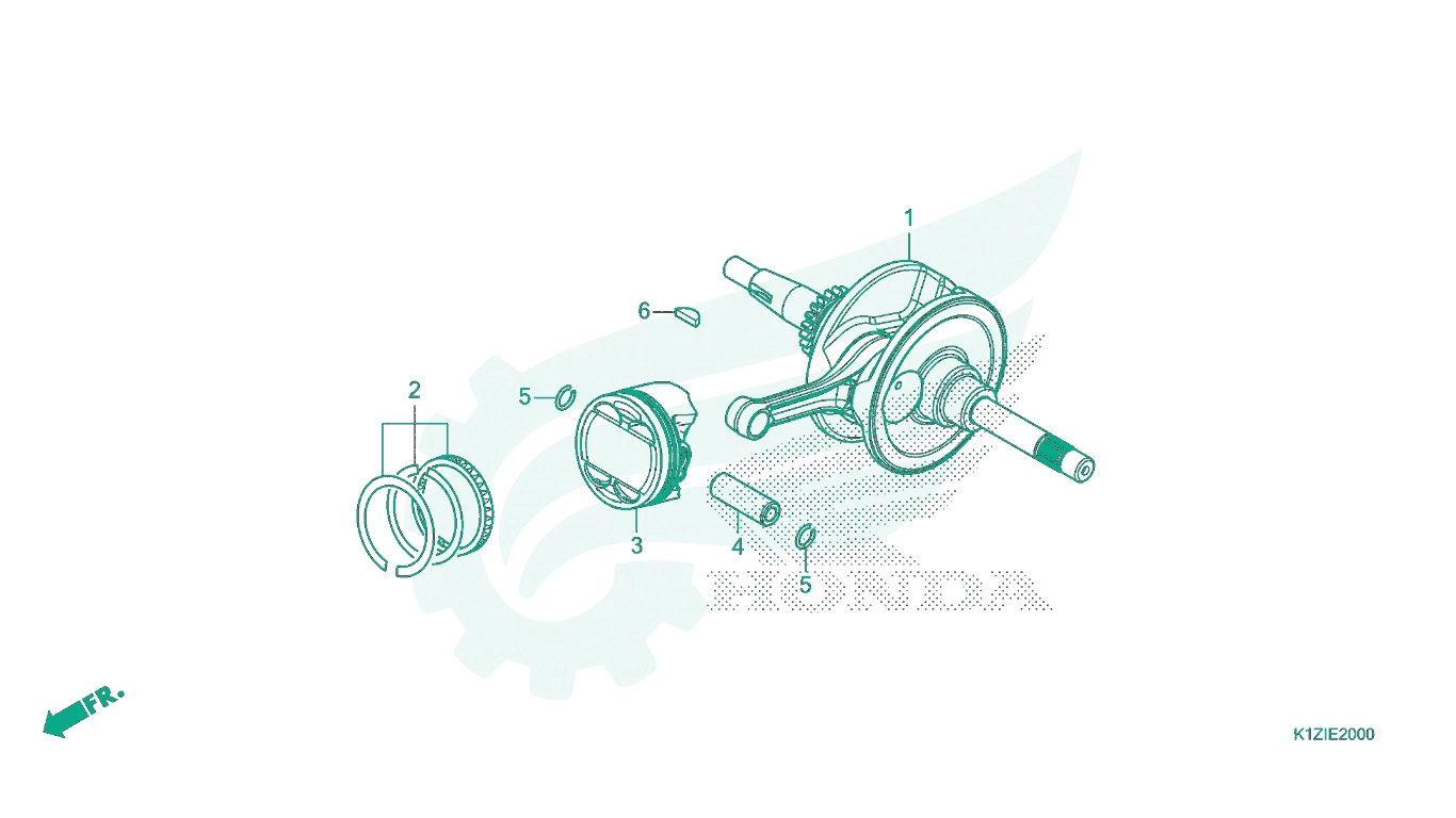 BỘ PHỤ TÙNG E - 20 CATALOGUE TRỤC KHUỶU / PÍT - TÔNG HONDA PCX 160 K1Z (2021+)