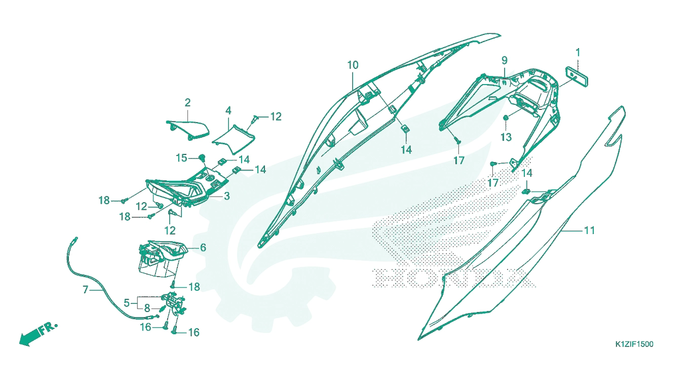 BỘ PHỤ TÙNG F - 15 CATALOGUE BỘ ỐP THÂN XE HONDA PCX 160 K1Z (2021+)