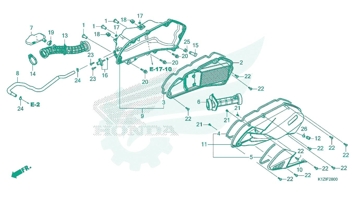 BỘ PHỤ TÙNG F - 28 CATALOGUE LỌC GIÓ HONDA PCX 160 K1Z (2021+)