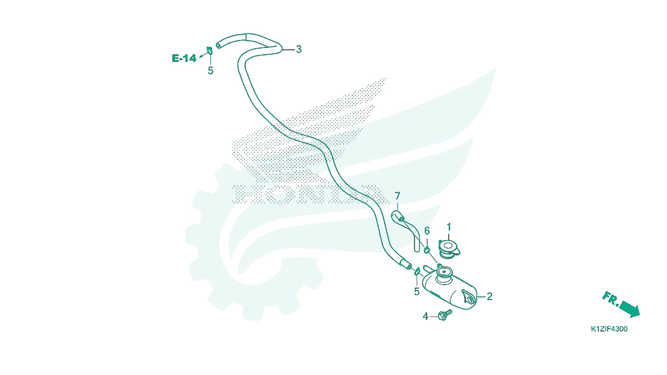 BỘ PHỤ TÙNG F - 43 CATALOGUE BÌNH NƯỚC PHỤ HONDA PCX 160 K1Z (2021+)
