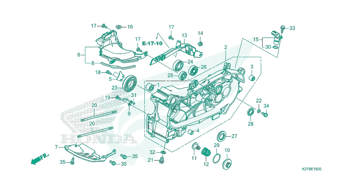 BỘ PHỤ TÙNG E - 19 - 20 CATALOGUE CÁCTE MÁY BÊN TRÁI HONDA LEAD 125 (2022+)