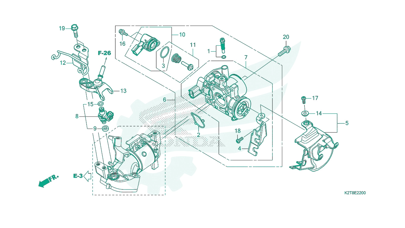 BỘ PHỤ TÙNG E - 22 CATALOGUE CỤM BƯỚM GA / KIM PHUN NHIÊN LIỆU HONDA LEAD 125 (2022+)