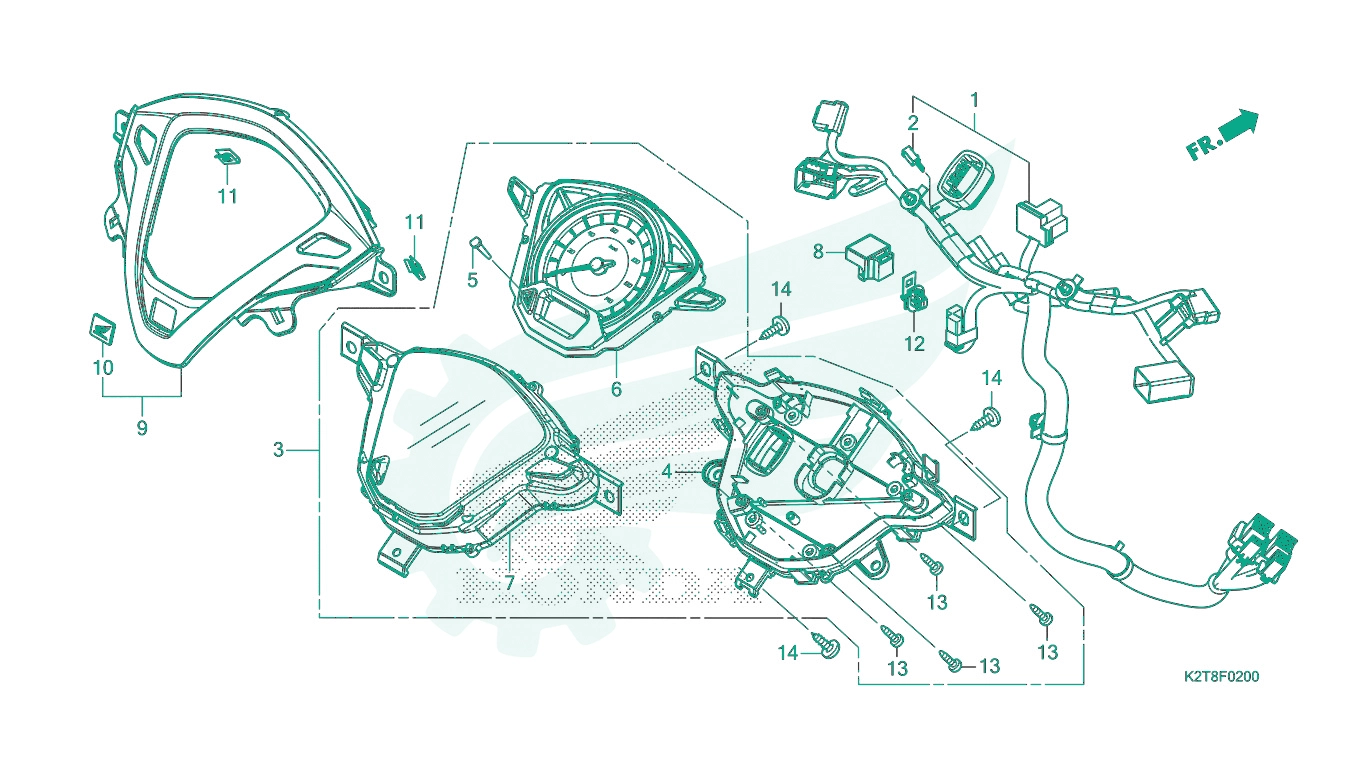 BỘ PHỤ TÙNG F - 2 CATALOGUE ĐỒNG HỒ CONTERMET HONDA LEAD 125 (2022+)