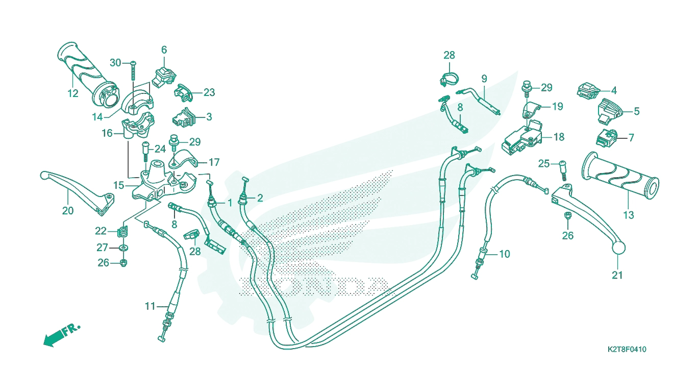 BỘ PHỤ TÙNG F - 4 - 10 CATALOGUE CỤM TAY PHANH / CÔNG TẮC / DÂY CÁP HONDA LEAD 125 (2022+)