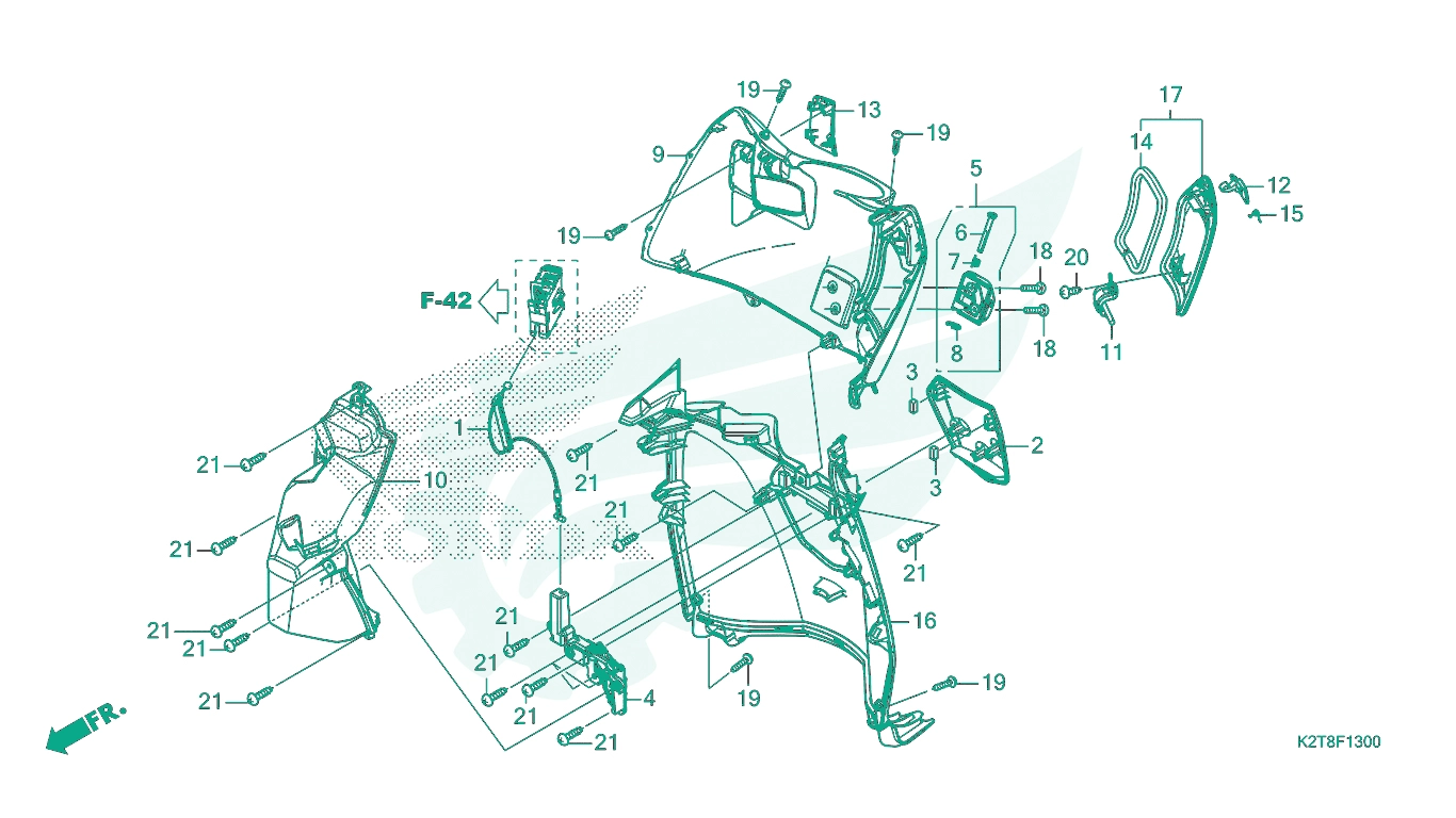BỘ PHỤ TÙNG F - 13 CATALOGUE ỐP TRONG HONDA LEAD 125 (2022+)