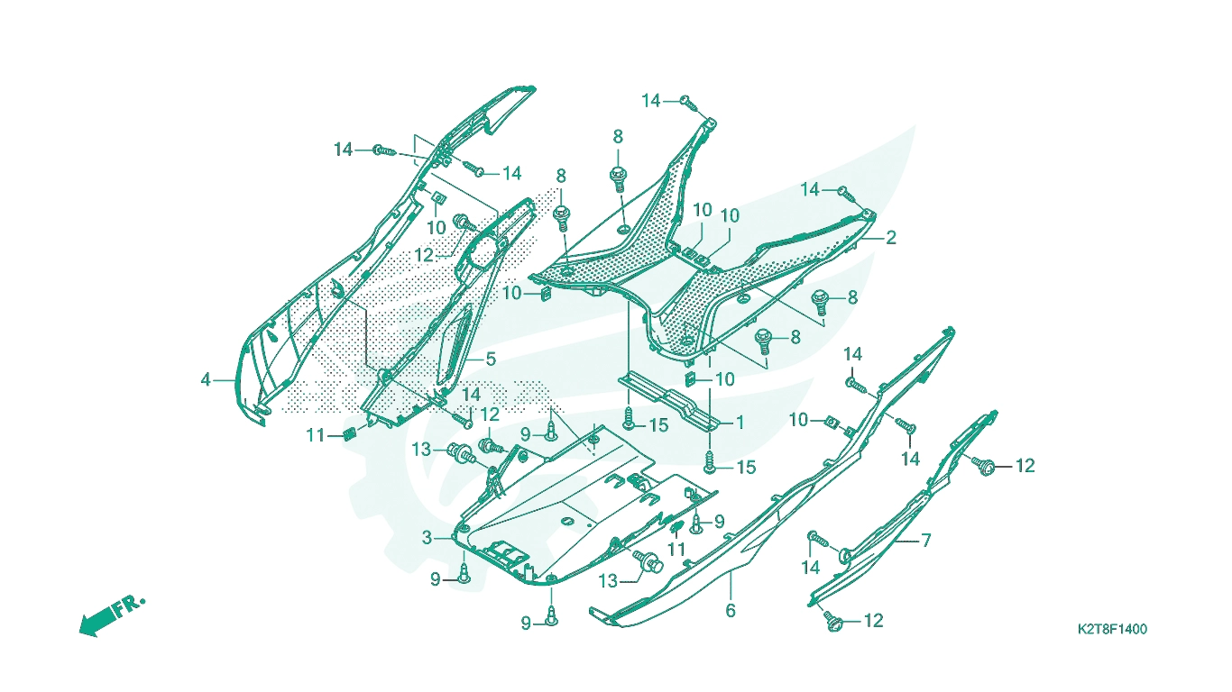 BỘ PHỤ TÙNG F - 14 CATALOGUE SÀN ĐỂ CHÂN HONDA LEAD 125 (2022+)