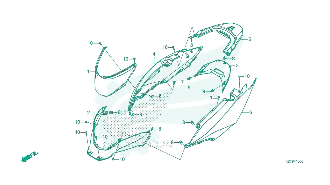 BỘ PHỤ TÙNG F - 15 CATALOGUE BỘ ỐP THÂN XE HONDA LEAD 125 (2022+)