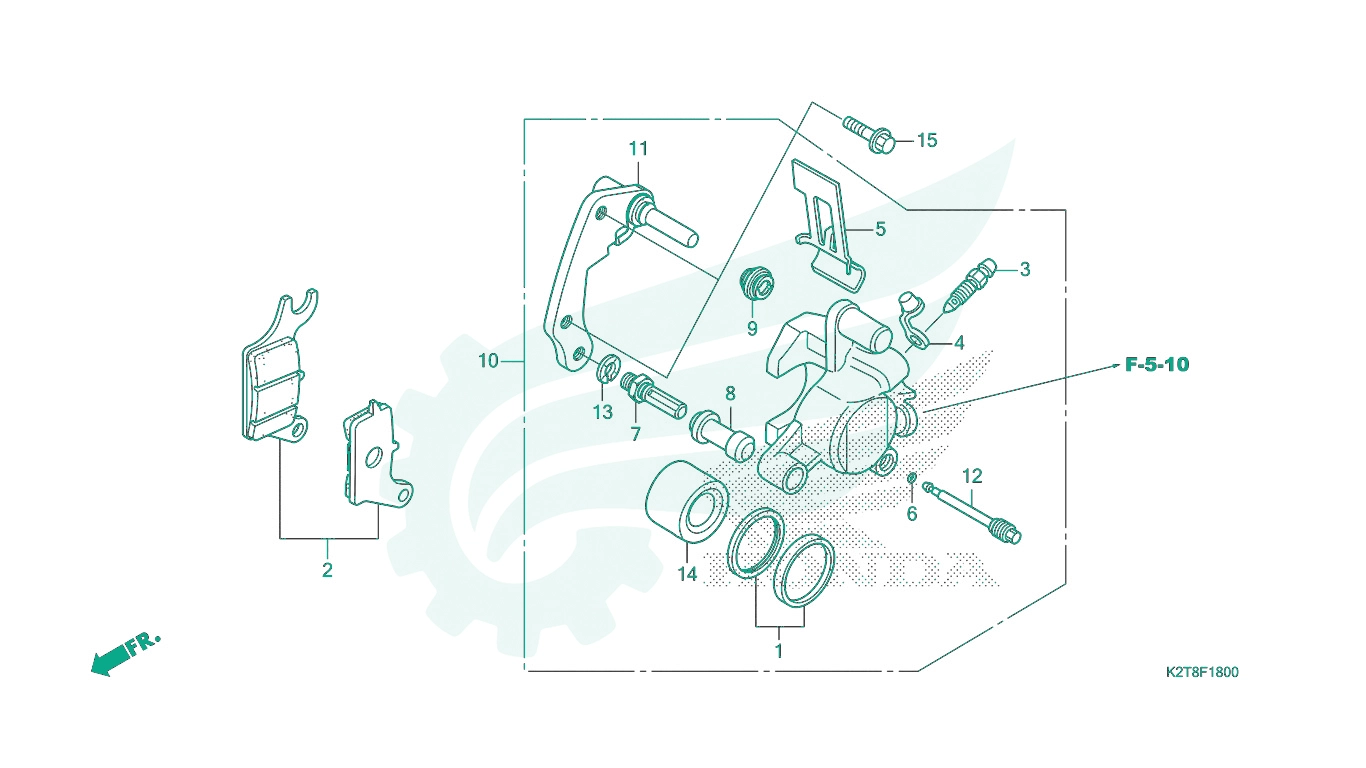 BỘ PHỤ TÙNG F - 18 CATALOGUE CỤM HEO THẮNG TRƯỚC HONDA LEAD 125 (2022+)