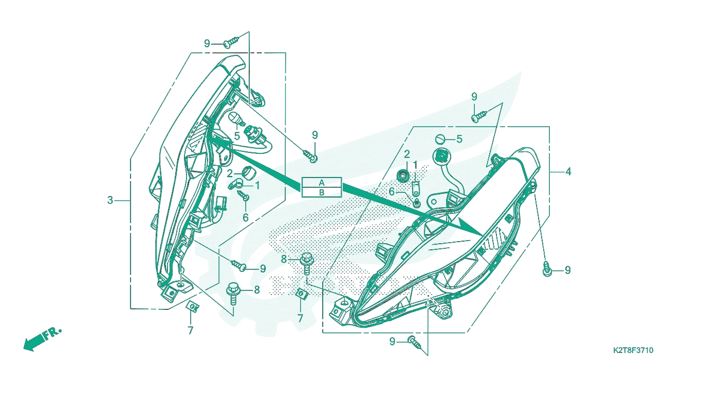 BỘ PHỤ TÙNG F - 37 - 10 CATALOGUE ĐÈN XI - NHAN TRƯỚC HONDA LEAD 125 (2022+)