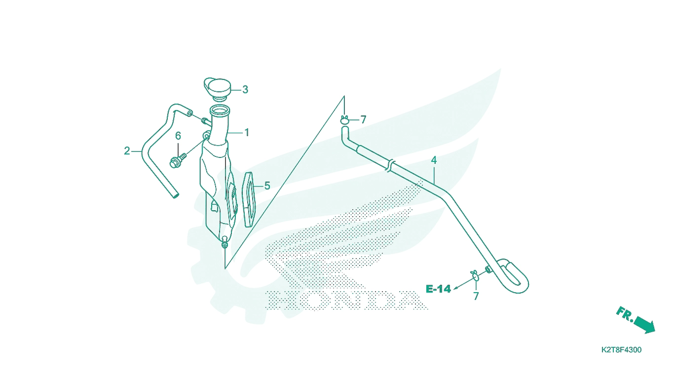 BỘ PHỤ TÙNG F - 43 CATALOGUE BÌNH NƯỚC PHỤ HONDA LEAD 125 (2022+)
