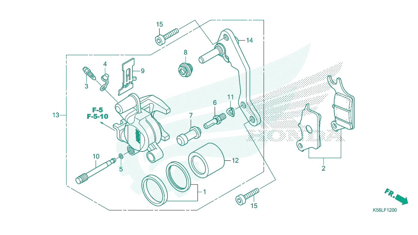 BỘ PHỤ TÙNG F - 12 CATALOGUE CỤM HEO THẮNG TRƯỚC HONDA CATALOGUE WINNER X (2022+) (K2P)
