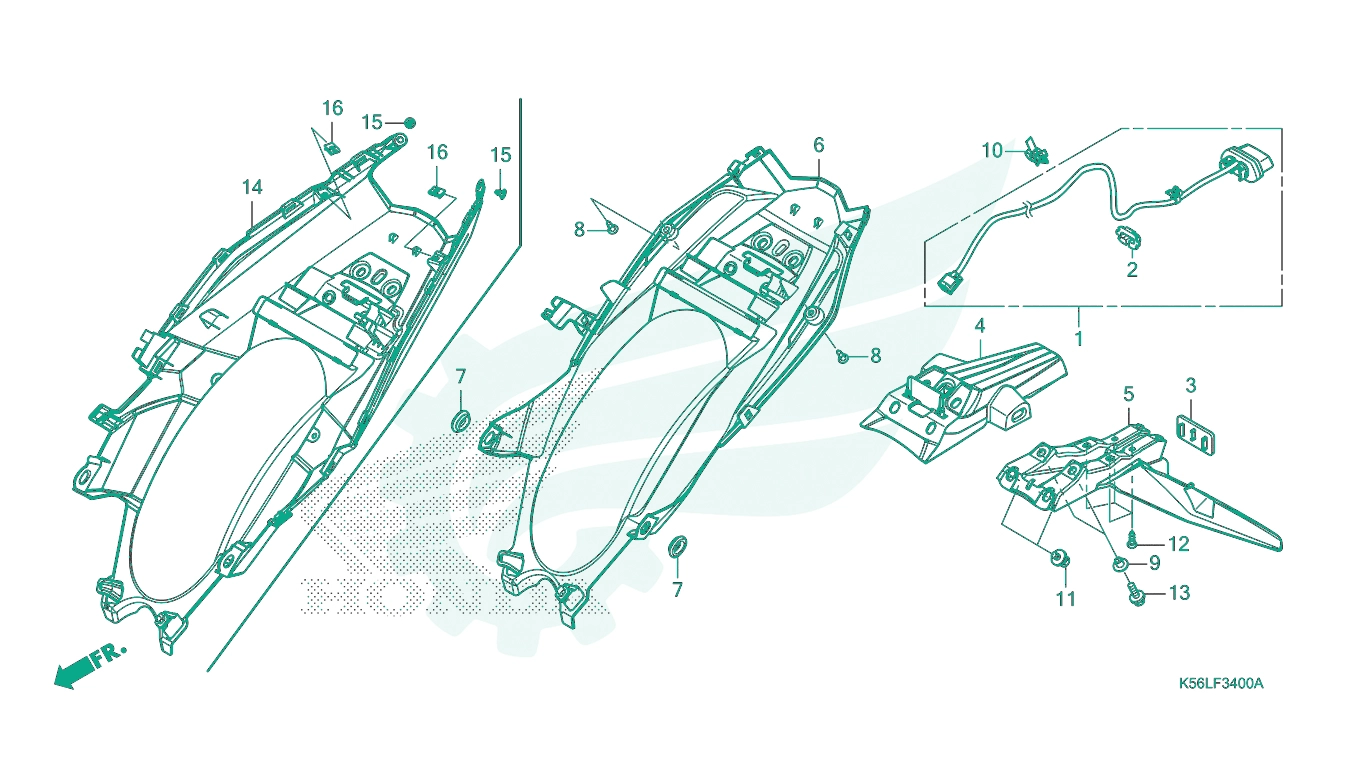 BỘ PHỤ TÙNG F - 34 CATALOGUE CHẮN BÙN SAU HONDA CATALOGUE WINNER X (2022+) (K2P)