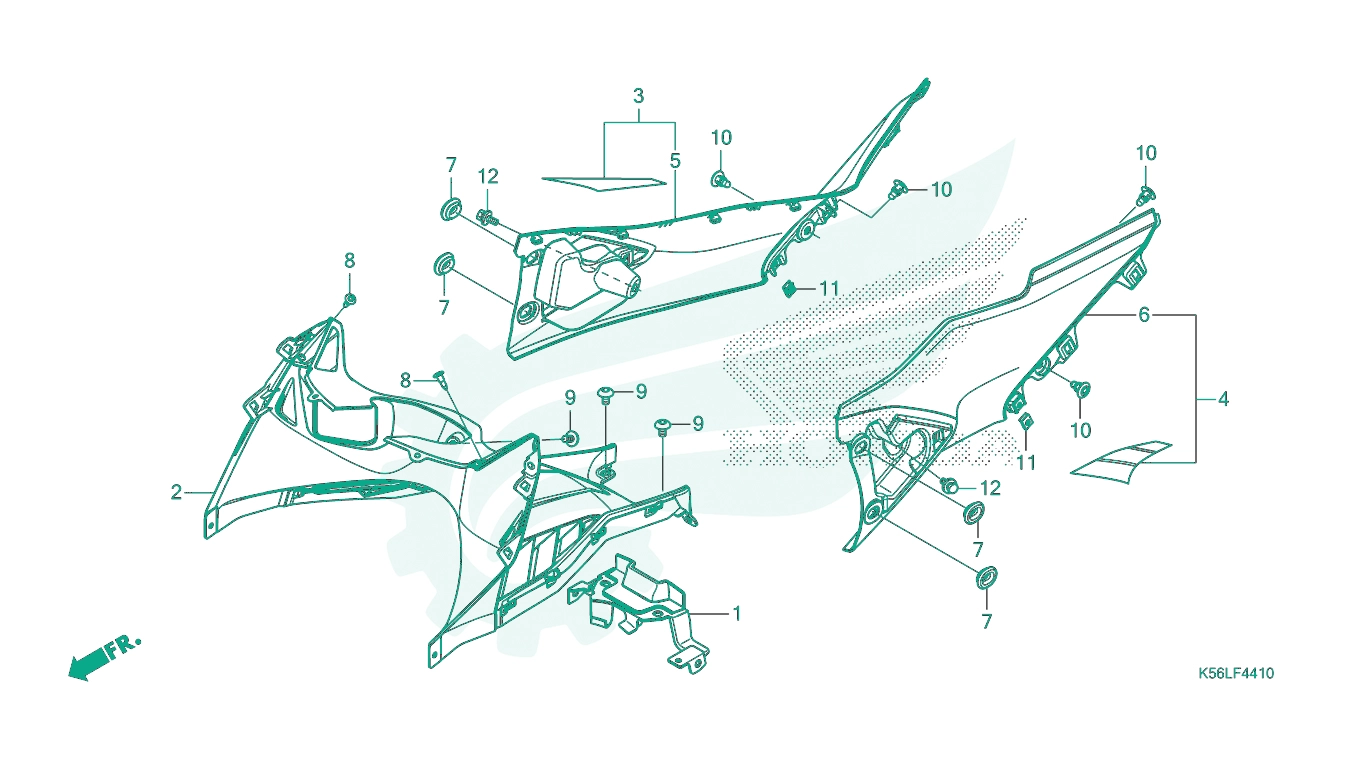 BỘ PHỤ TÙNG F - 44 - 10 CATALOGUE ỐP ỐNG CHÍNH KHUNG (FS150FL / M, FS150FAL / M) HONDA CATALOGUE WINNER X (2022+) (K2P)