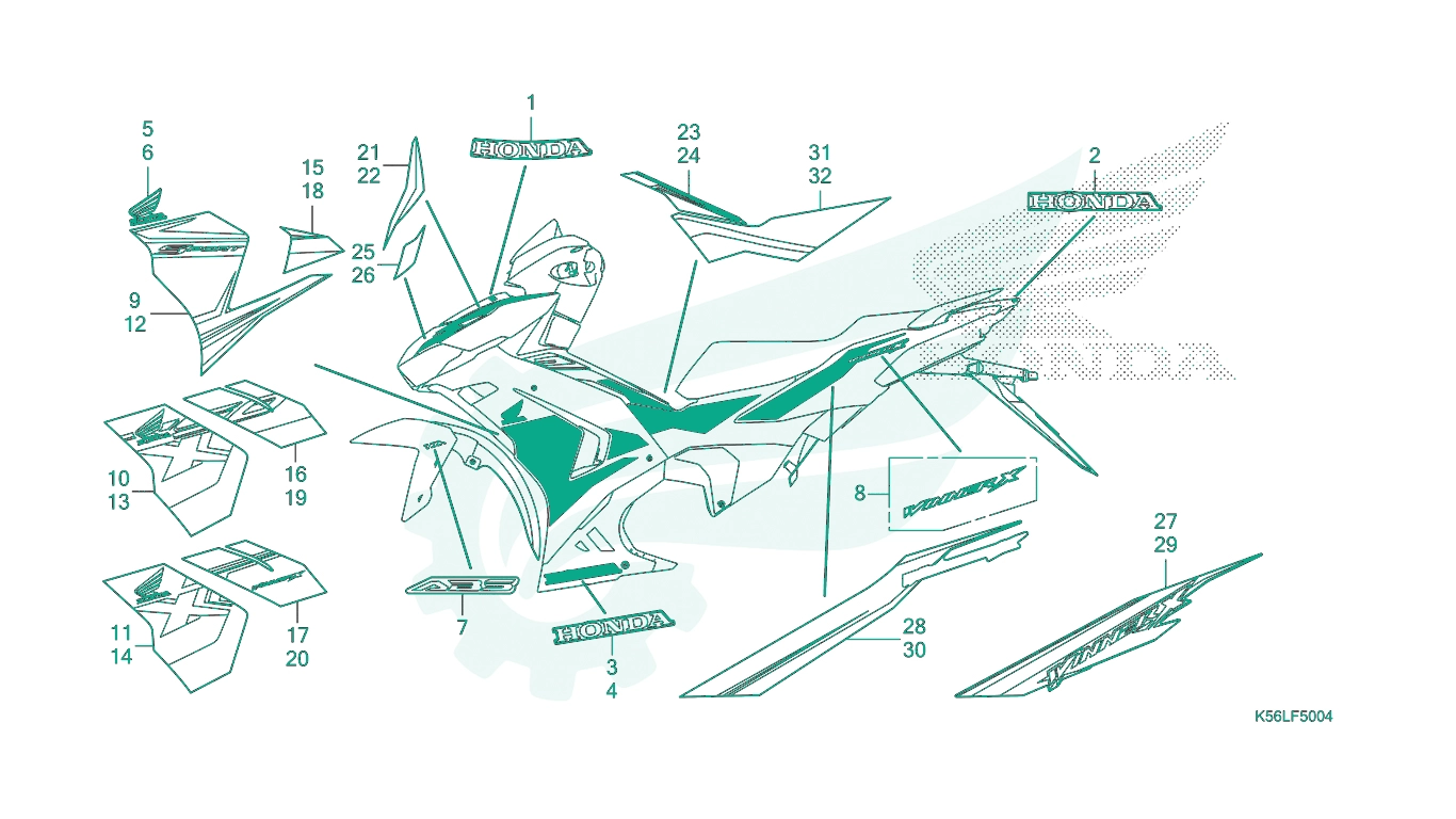 BỘ PHỤ TÙNG F - 50 - 4 CATALOGUE TEM MÁC XE (5) HONDA CATALOGUE WINNER X (2022+) (K2P)