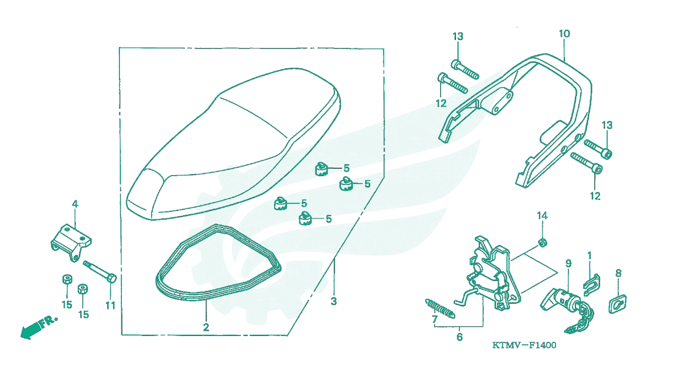 BỘ PHỤ TÙNG F - 14 CATALOGUE YÊN XE (ANF125M5) HONDA FUTURE NEO KTMJ