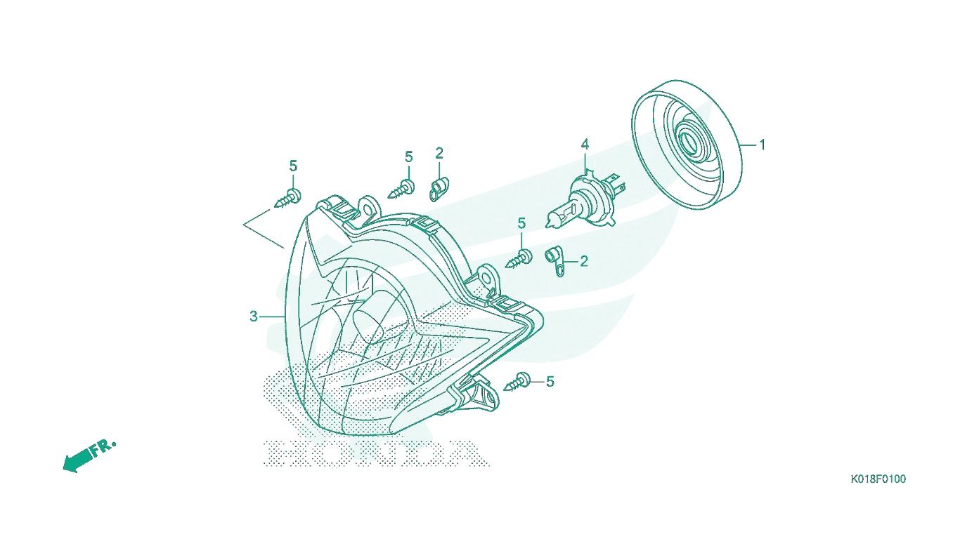 BỘ PHỤ TÙNG F - 1 CATALOGUE ĐÈN TRƯỚC HONDA SH 125 – SH 150