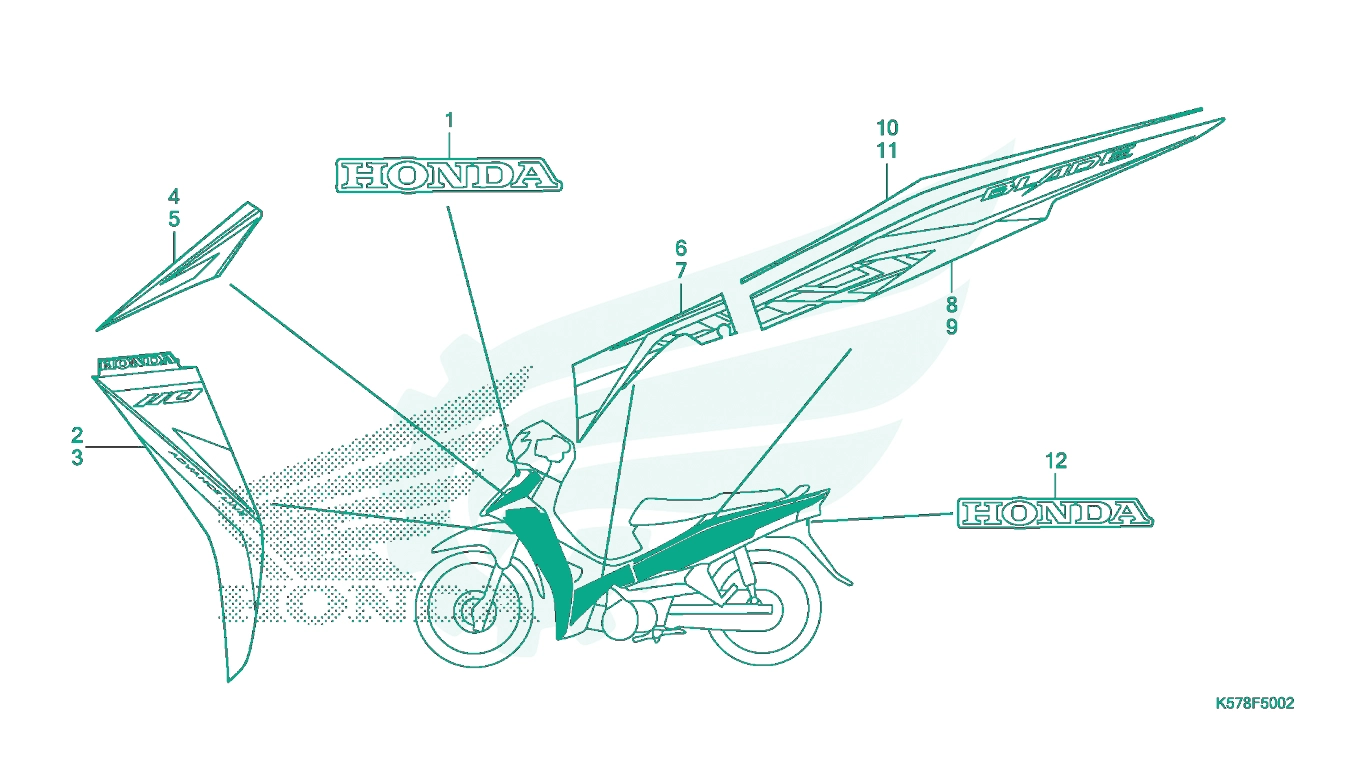 BỘ PHỤ TÙNG F - 50 - 2 CATALOGUE TEM / MÁC XE HONDA BLADE 110