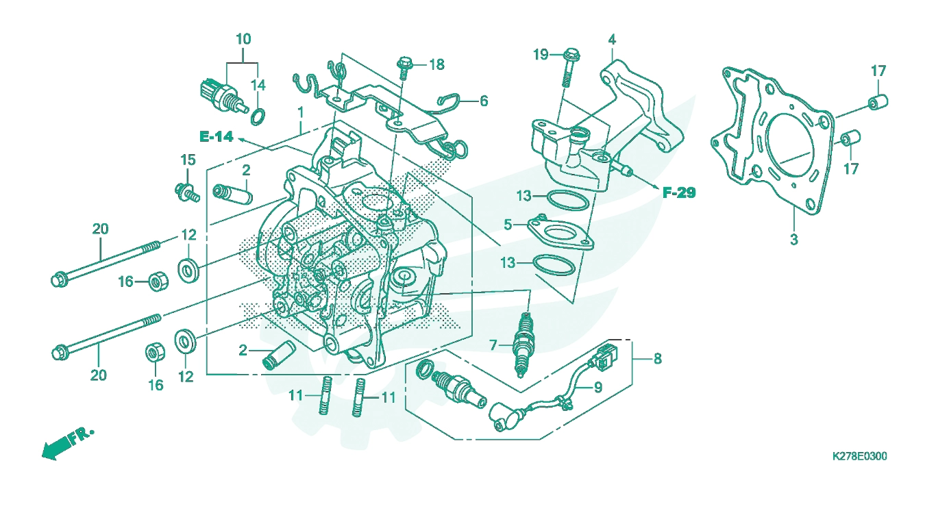 BỘ PHỤ TÙNG E - 3 CATALOGUE ĐẦU XY LANH HONDA AIR BLADE K27A