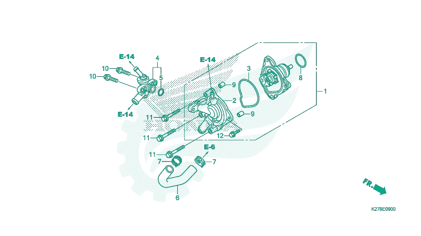BỘ PHỤ TÙNG E - 9 CATALOGUE BƠM NƯỚC HONDA AIR BLADE K27A