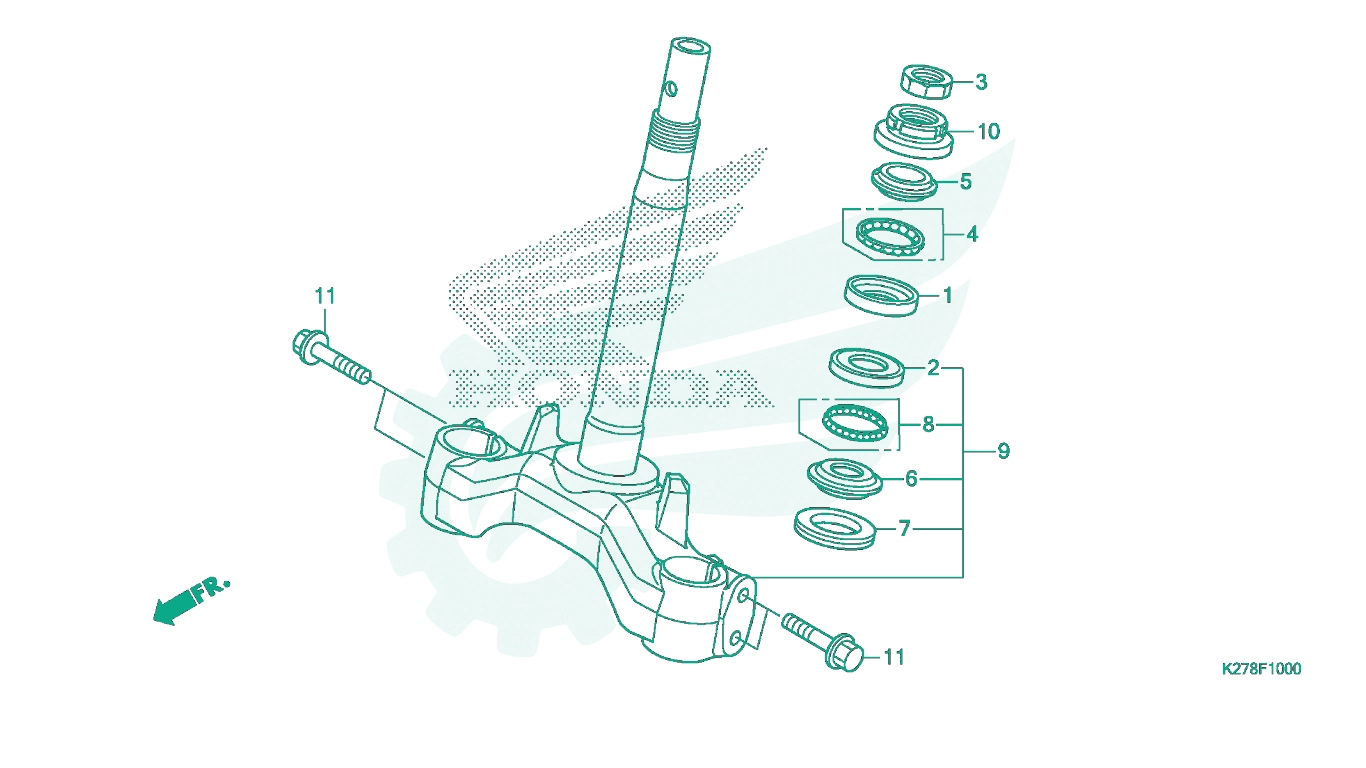 BỘ PHỤ TÙNG F - 10 CATALOGUE CỔ LÁI HONDA AIR BLADE K27A