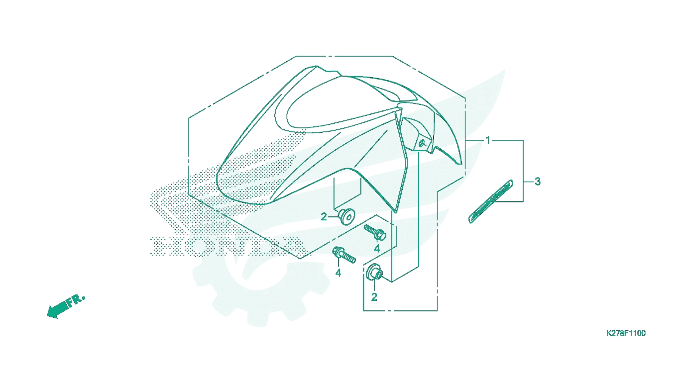 BỘ PHỤ TÙNG F - 11 CATALOGUE CHẮN BÙN TRƯỚC HONDA AIR BLADE K27A