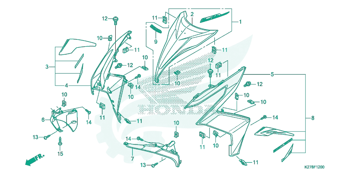 BỘ PHỤ TÙNG F - 12 CATALOGUE MẶT NẠ TRƯỚC HONDA AIR BLADE K27A