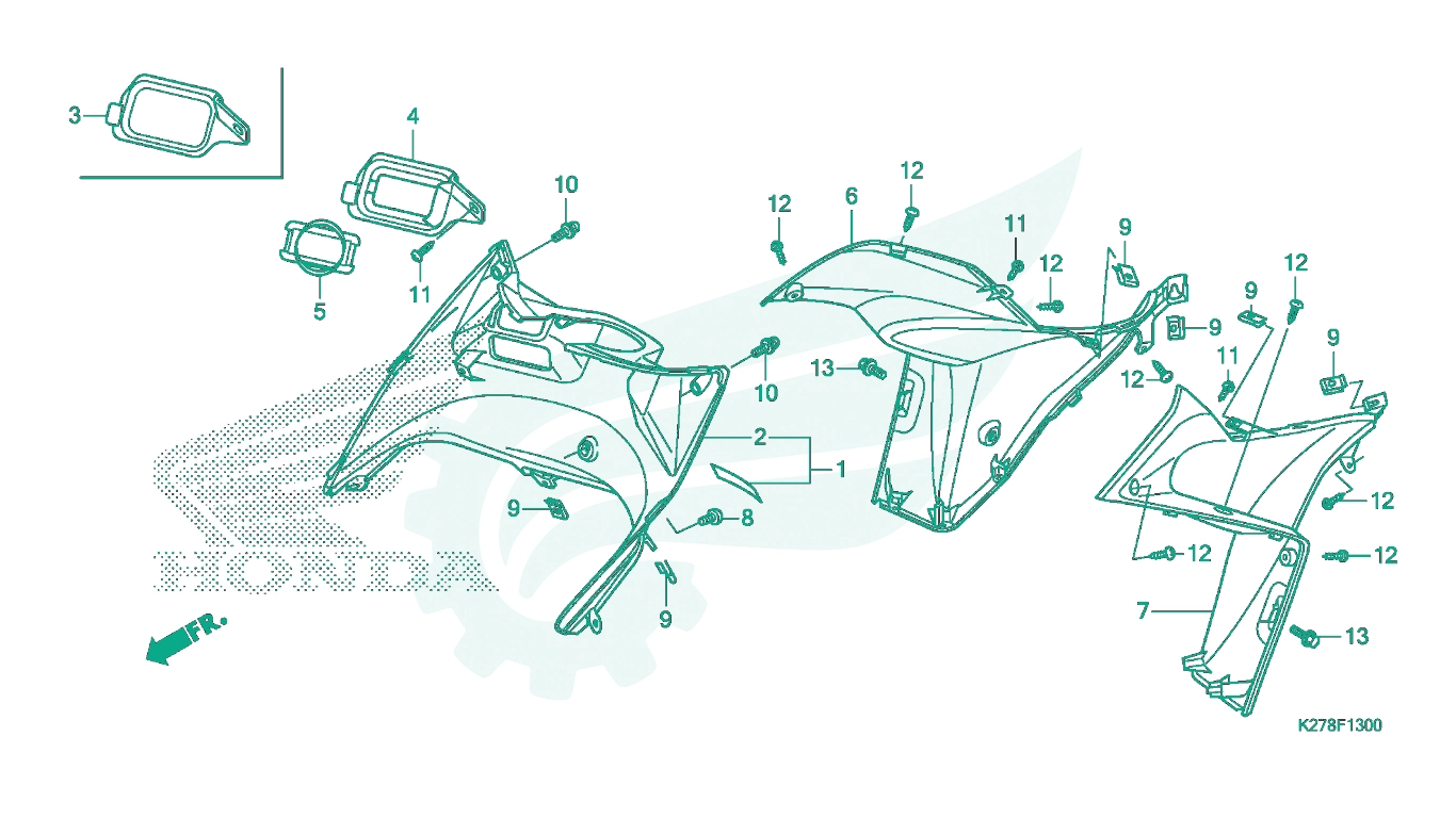 BỘ PHỤ TÙNG F - 13 CATALOGUE ỐP ỐNG CHÍNH KHUNG HONDA AIR BLADE K27A