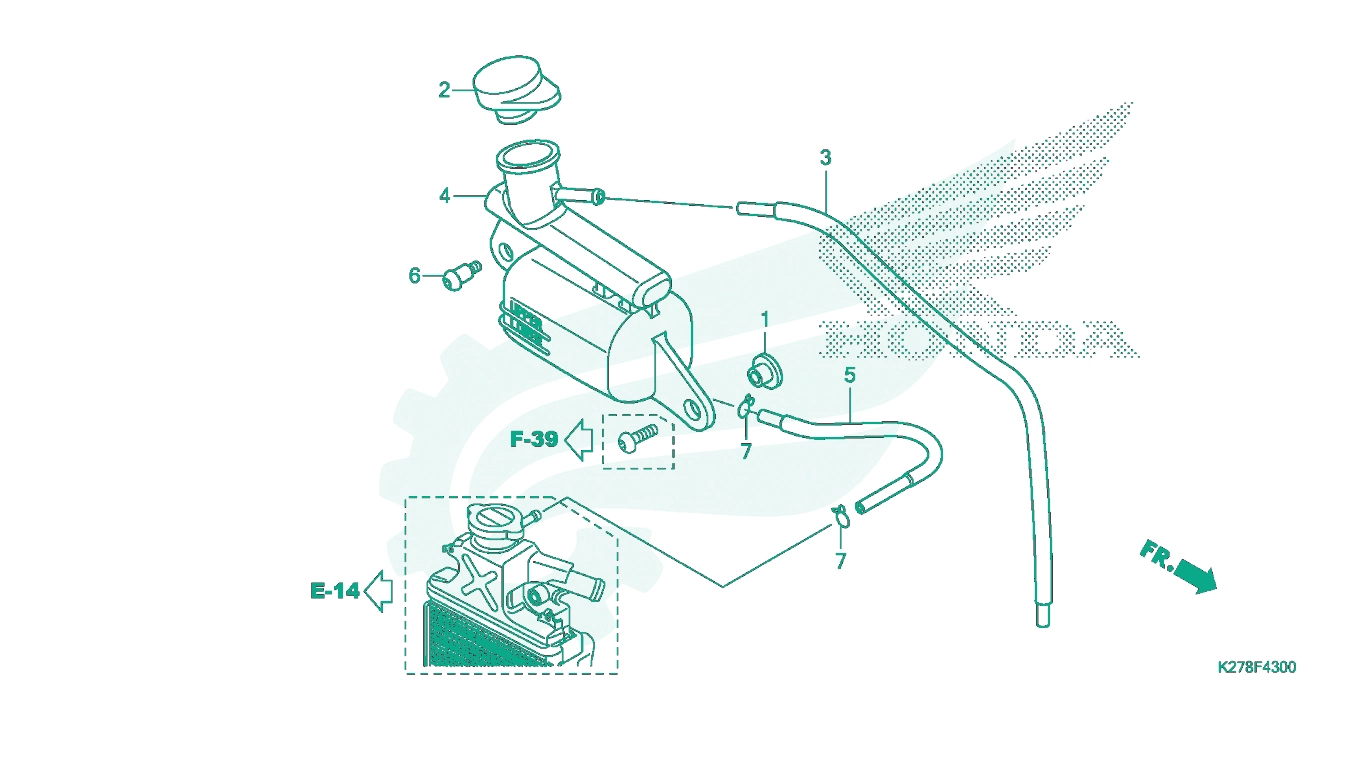 BỘ PHỤ TÙNG F - 43 CATALOGUE BÌNH NƯỚC PHỤ HONDA AIR BLADE K27A