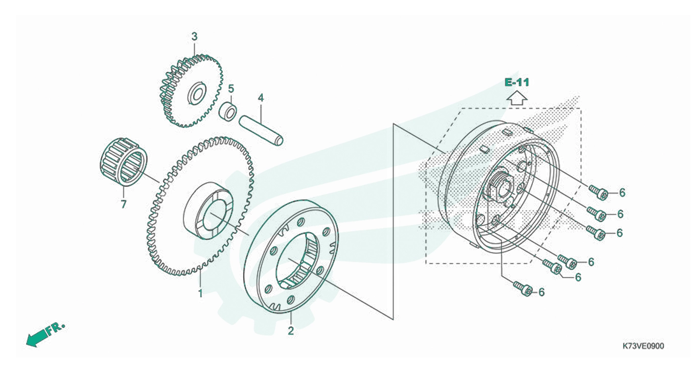 BỘ PHỤ TÙNG E - 9 CATALOGUE LY HỢP KHỞI ĐỘNG HONDA FUTURE 125 K73