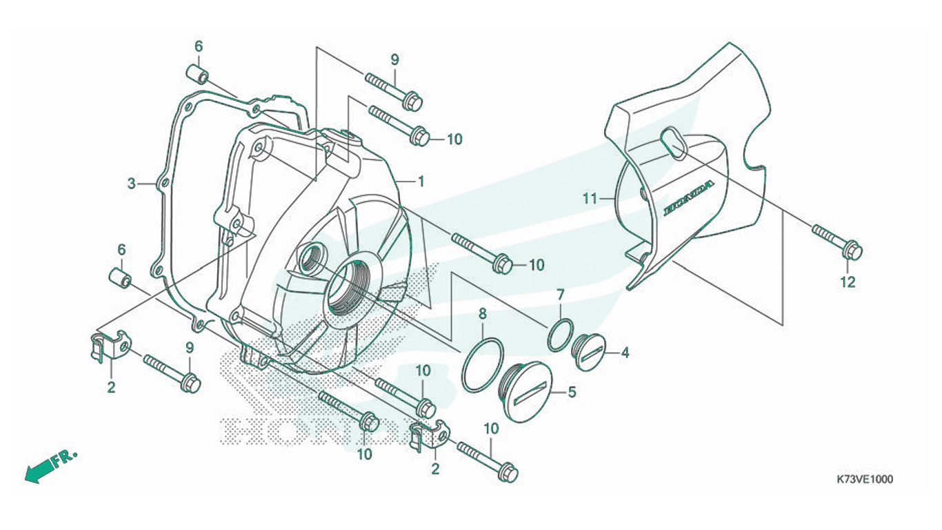 BỘ PHỤ TÙNG E - 10 CATALOGUE ỐP VÁCH MÁY TRÁI HONDA FUTURE 125 K73