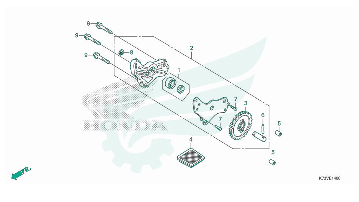 BỘ PHỤ TÙNG E - 14 CATALOGUE BƠM DẦU HONDA FUTURE 125 K73