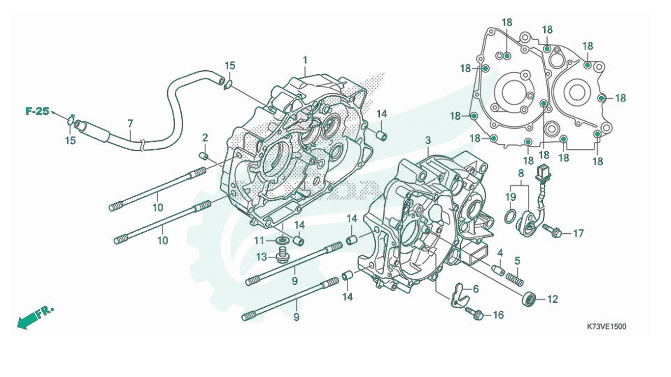BỘ PHỤ TÙNG E - 15 CATALOGUE VÁCH MÁY HONDA FUTURE 125 K73