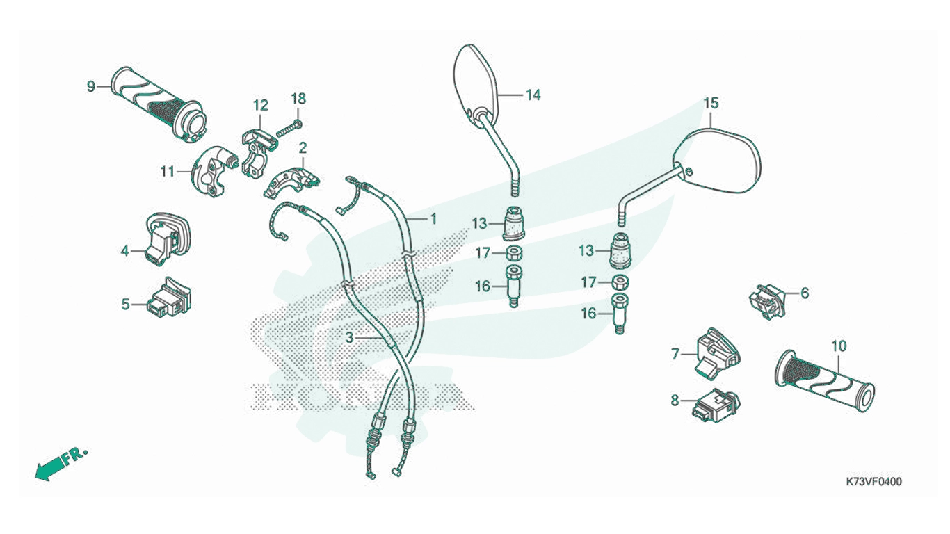 BỘ PHỤ TÙNG F - 4 CATALOGUE CÔNG TẮC / DÂY / GƯƠNG HONDA FUTURE 125 K73