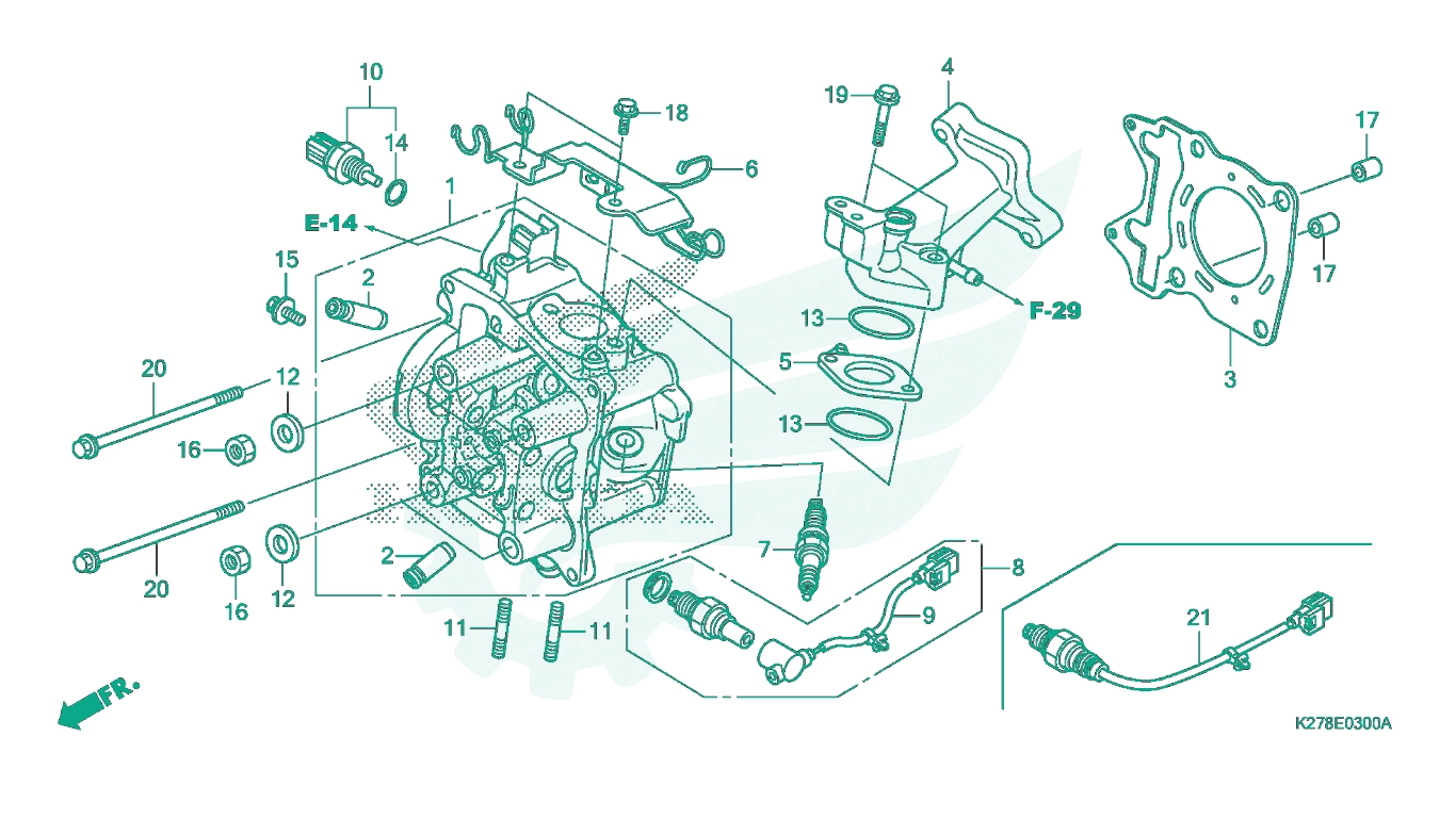 BỘ PHỤ TÙNG E - 3 CATALOGUE ĐẦU XY LANH HONDA AIR BLADE 125 K27G