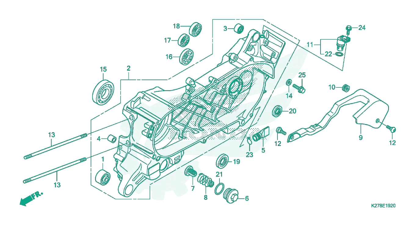 BỘ PHỤ TÙNG E - 19 - 20 CATALOGUE CÁCTE MÁY BÊN TRÁI HONDA AIR BLADE 125 K27G