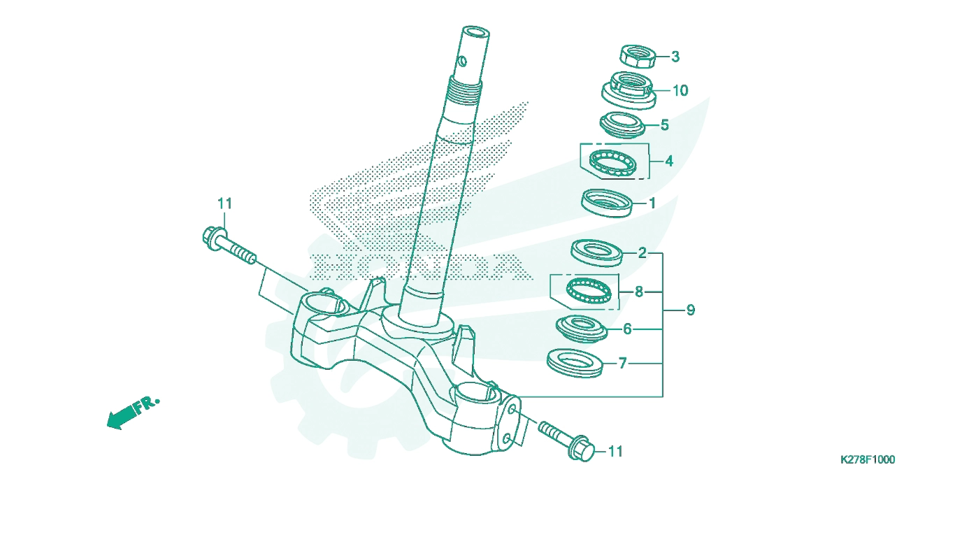 BỘ PHỤ TÙNG F - 10 CATALOGUE CỔ LÁI HONDA AIR BLADE 125 K27G