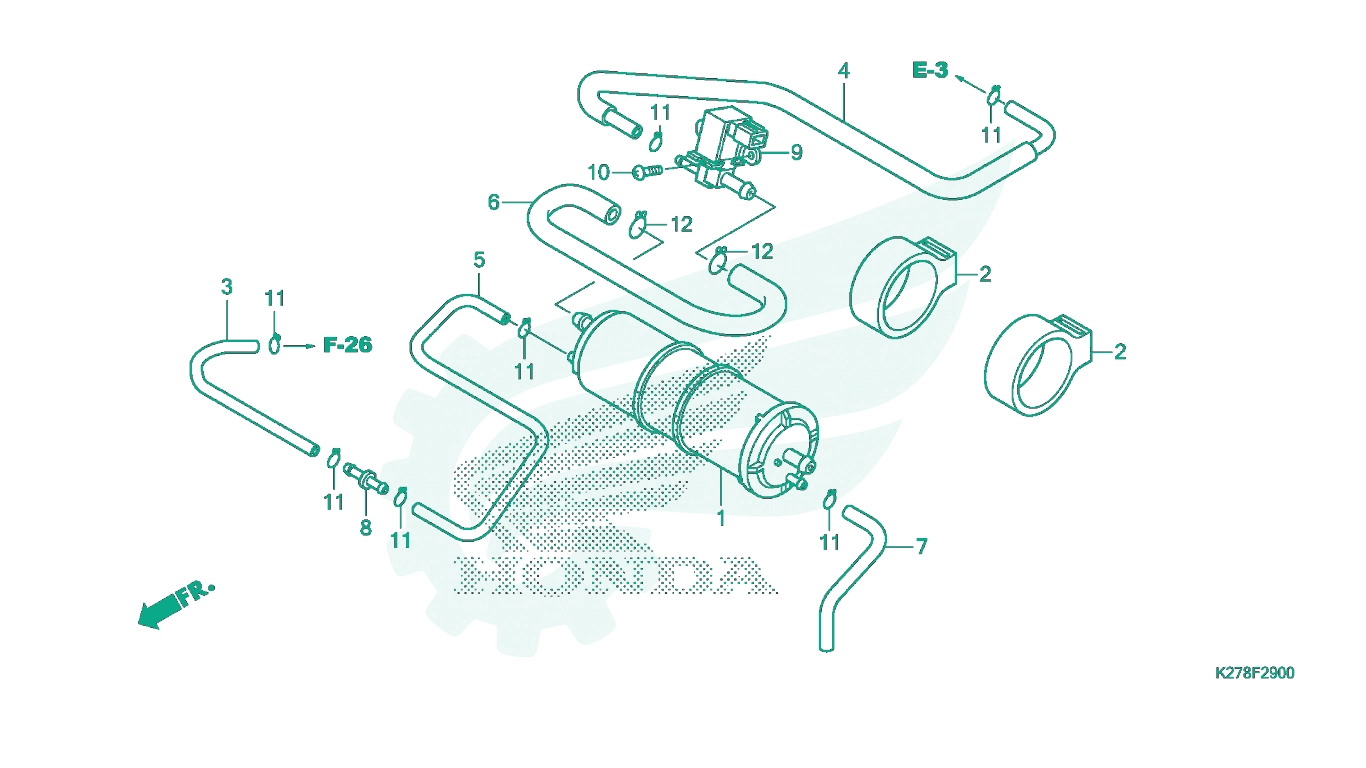 BỘ PHỤ TÙNG F - 29 CATALOGUE BẦU LỌC HƠI XĂNG (CANISTER) HONDA AIR BLADE 125 K27G