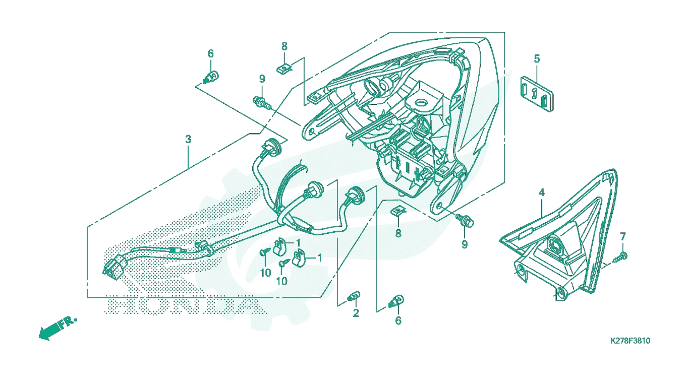 BỘ PHỤ TÙNG F - 38 - 10 CATALOGUE CỤM ĐÈN HẬU HONDA AIR BLADE 125 K27G