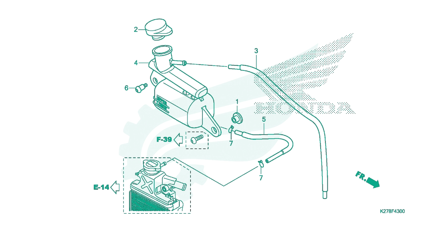 BỘ PHỤ TÙNG F - 43 CATALOGUE BÌNH NƯỚC PHỤ HONDA AIR BLADE 125 K27G