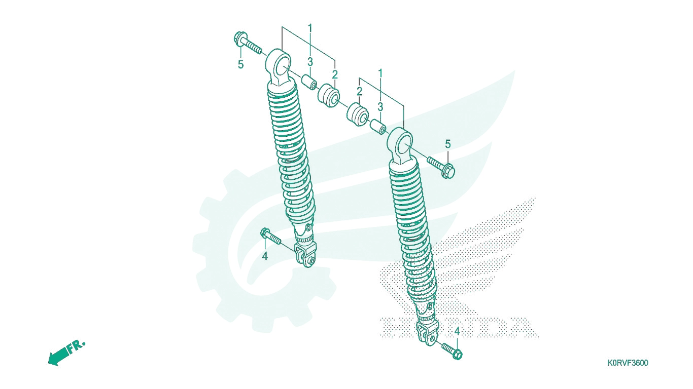 BỘ PHỤ TÙNG F - 36 CATALOGUE GIẢM XÓC SAU HONDA SH 125 - SH 160