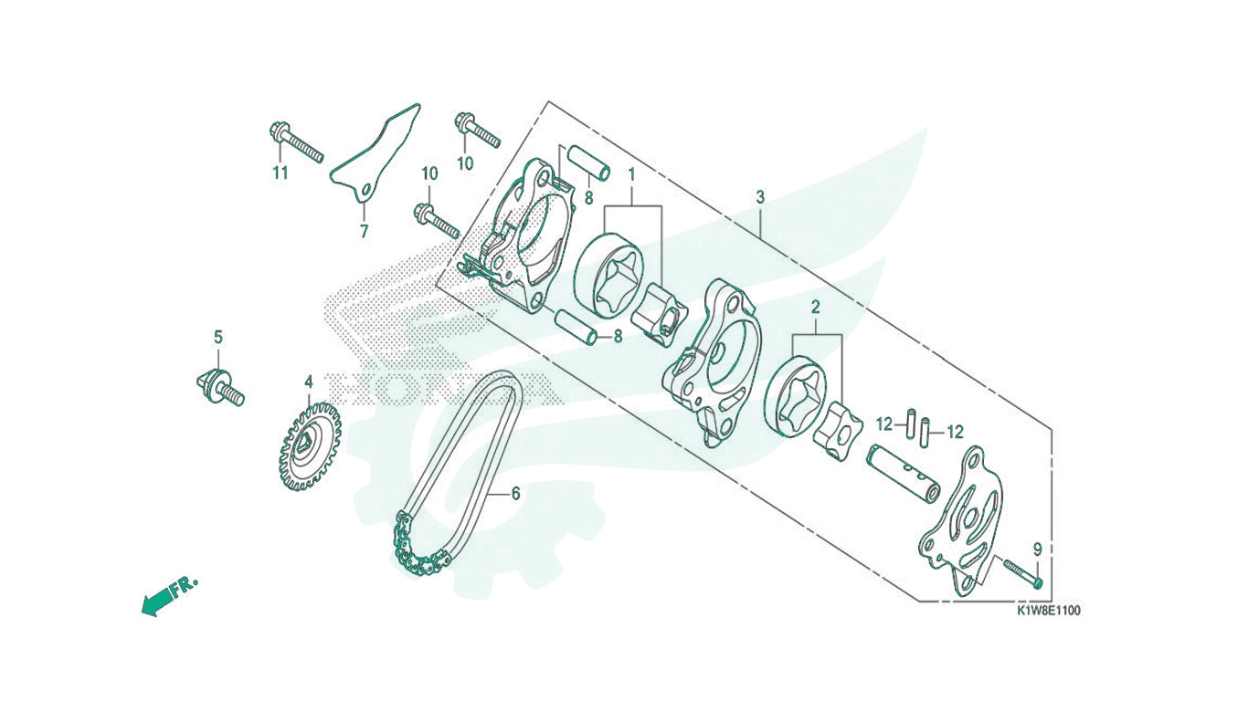 BỘ PHỤ TÙNG E - 11 CATALOGUE BƠM DẦU HONDA SH 350 (2021)