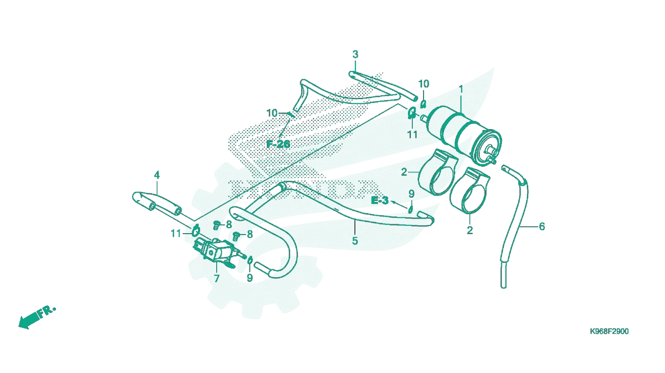 Sơ đồ phụ tùng Honda - BỘ PHỤ TÙNG F - 29 CATALOGUE BẦU LỌC HƠI XĂNG (CANISTER) HONDA PCX 125 / PCX 150 (WW125J WW150J) (2017 - 2020)