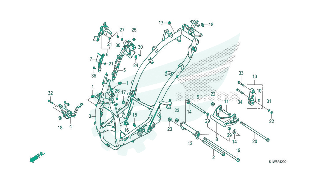 BỘ PHỤ TÙNG F - 42 CATALOGUE KHUNG XE HONDA SH 350 (2021)