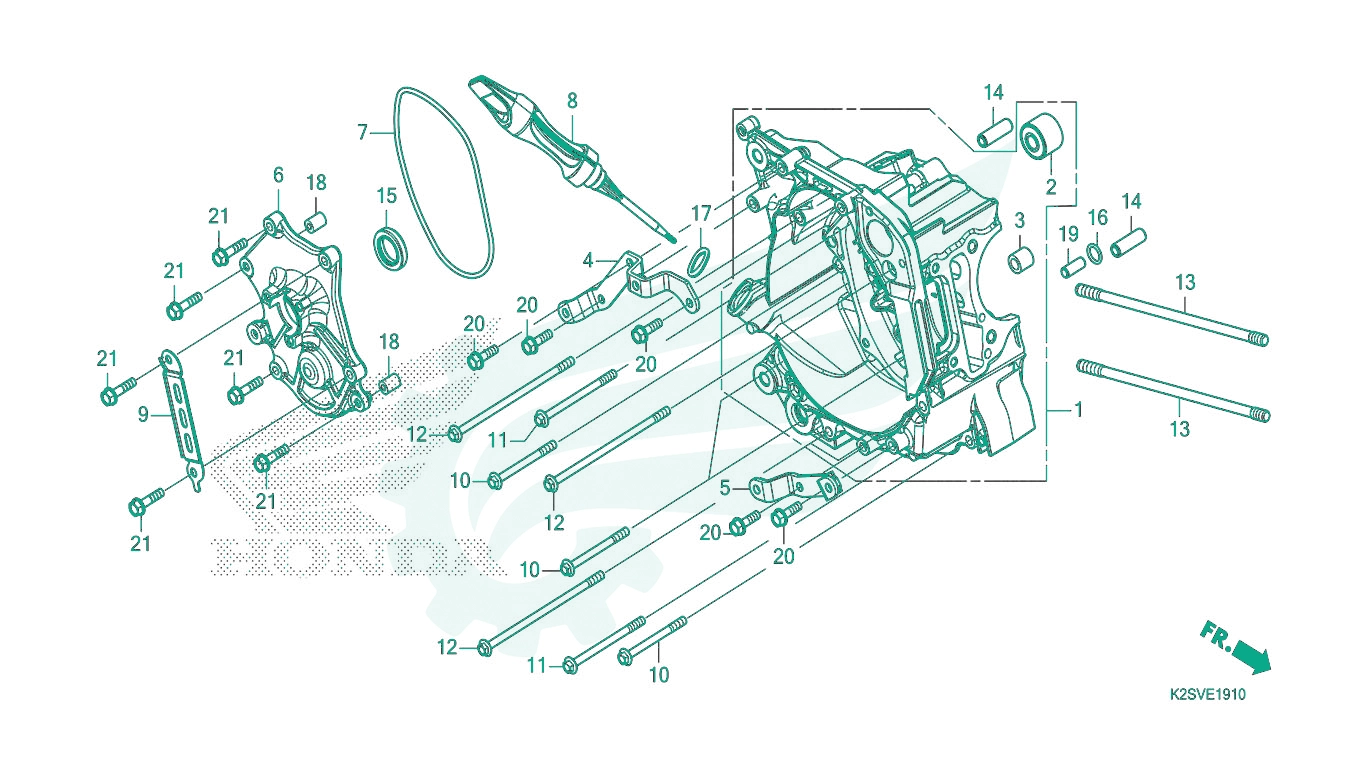 BỘ PHỤ TÙNG E - 19 - 10 CATALOGUE VÁCH MÁY PHẢI HONDA VARIO 160 (2023)